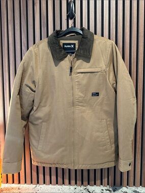 Hurley Men's Brown Field Jacket with Dark Collar